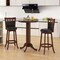 Costway 30” Round Bar Table with Rubber Wood Frame, Elegant Pedestal Base for Dining Room Espresso/Oak Gray